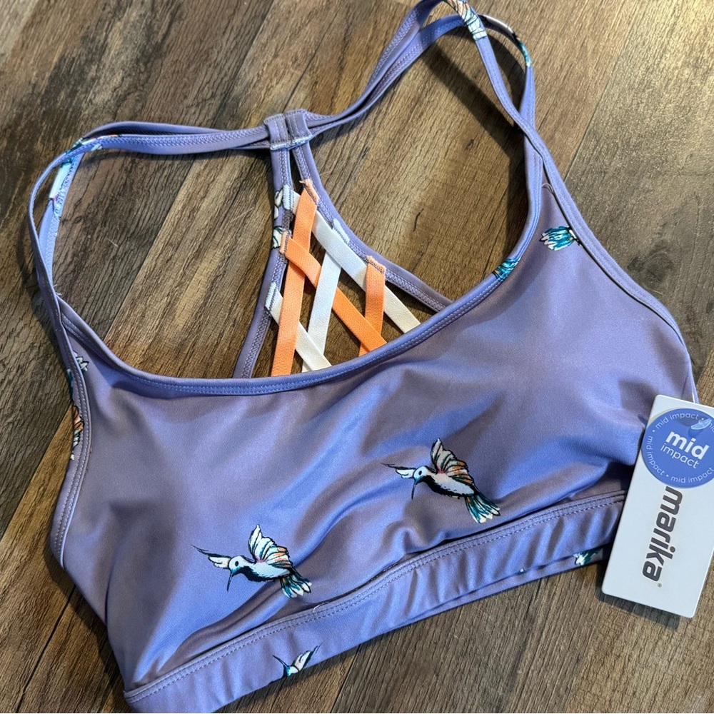 Marika daybreak spinning hummingbird sports bra